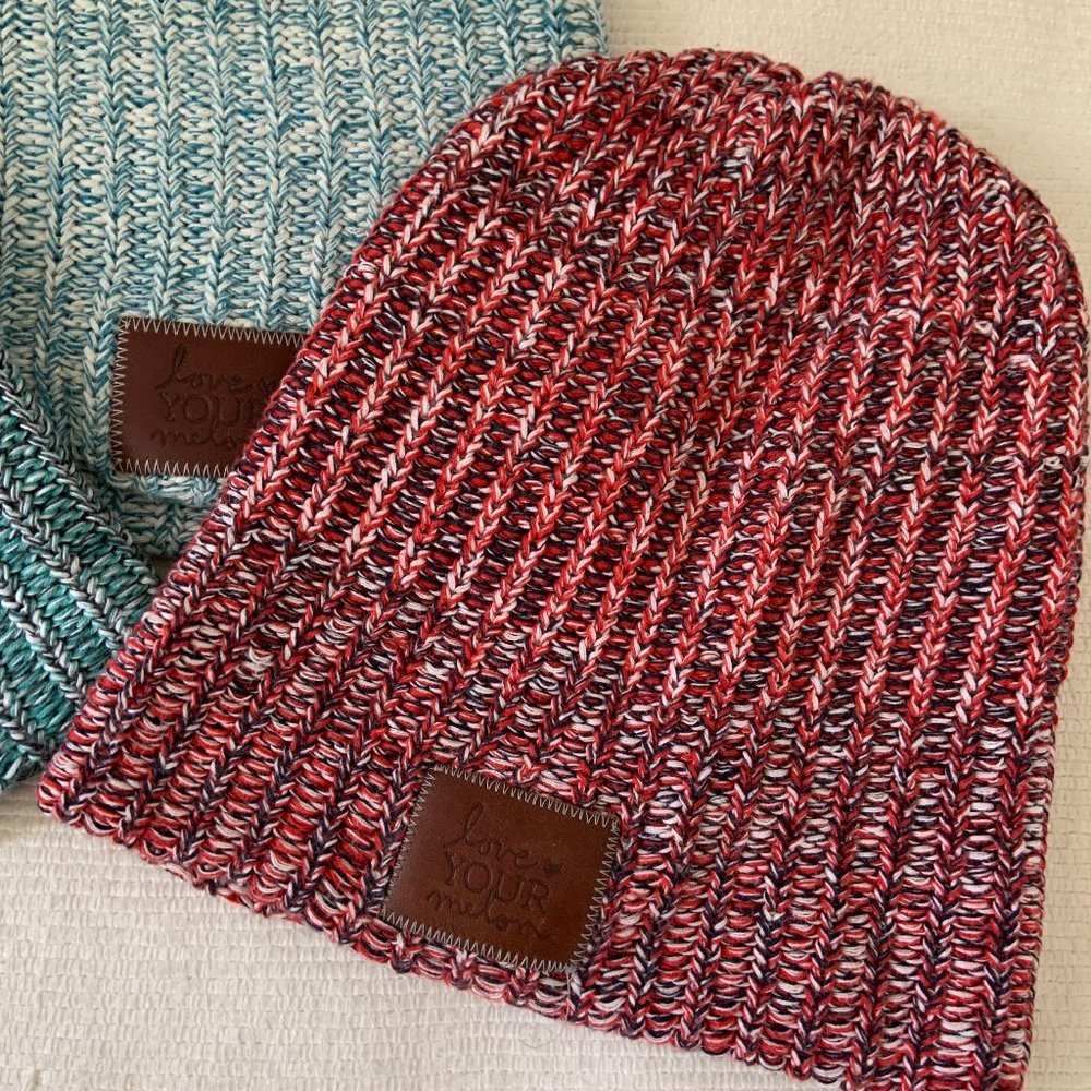Set of Three Love Your Melon Knit Beanie Hats - Picture 4 of 6